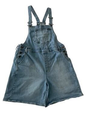 Vintage Lee Denim Shortalls Bib Overalls Light Wash Size XL